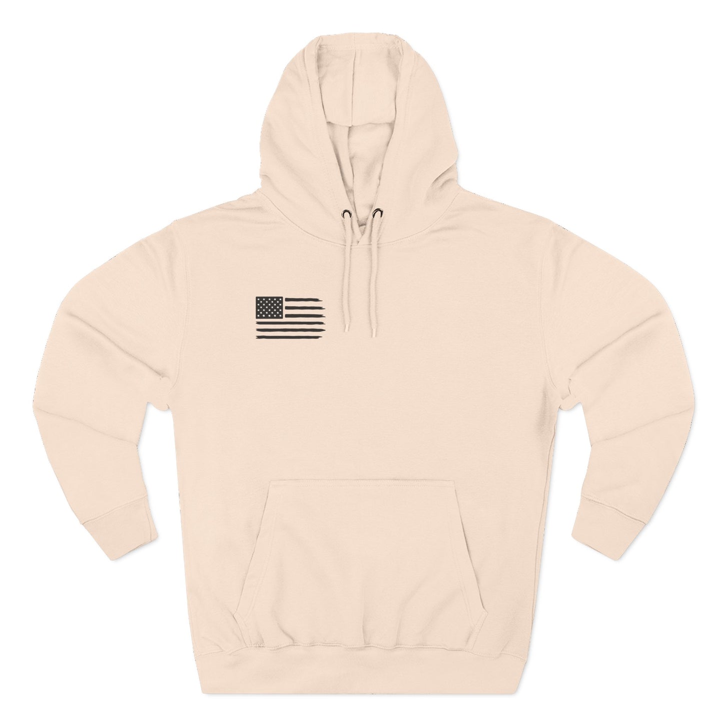 Patriotic Three-Panel Fleece Hoodie, American Flag Sweatshirt, Casual Wear for Veterans, Unisex Hoodie for Gifts, Fall Fashion Essential