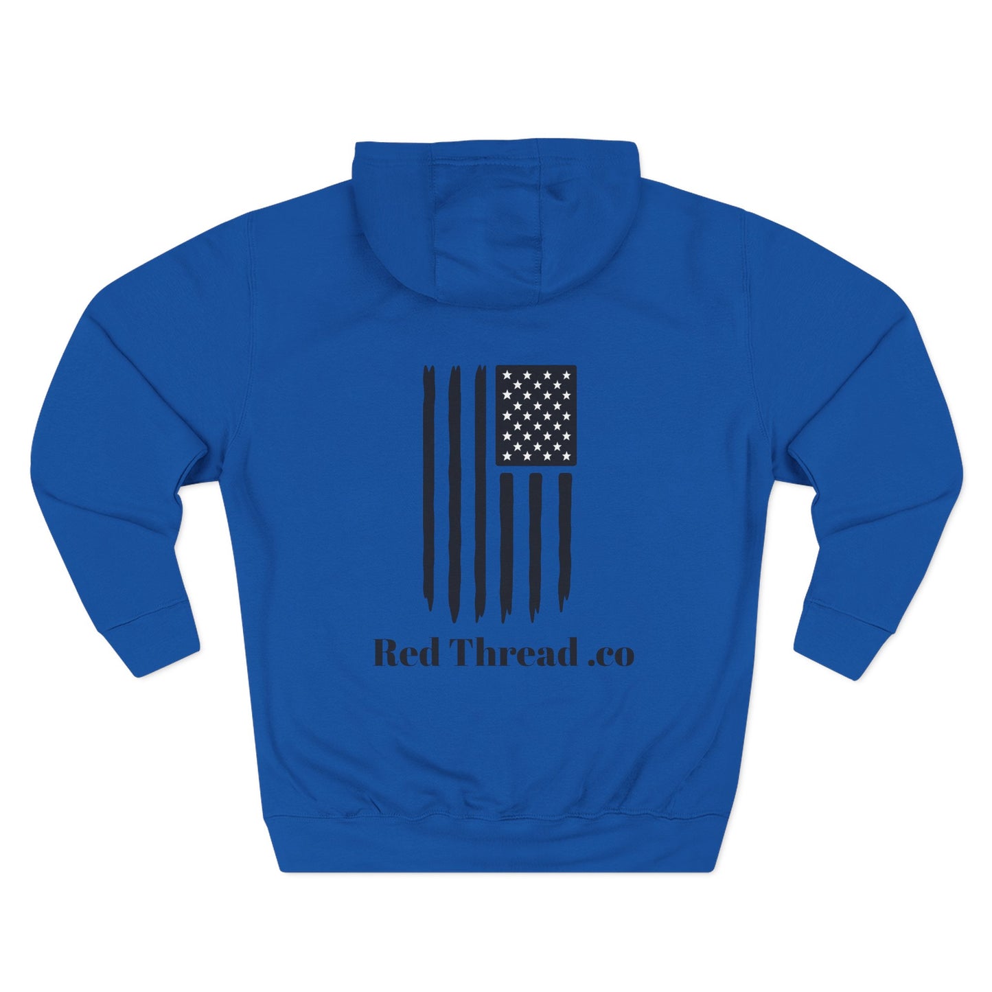 Patriotic Three-Panel Fleece Hoodie, American Flag Sweatshirt, Casual Wear for Veterans, Unisex Hoodie for Gifts, Fall Fashion Essential