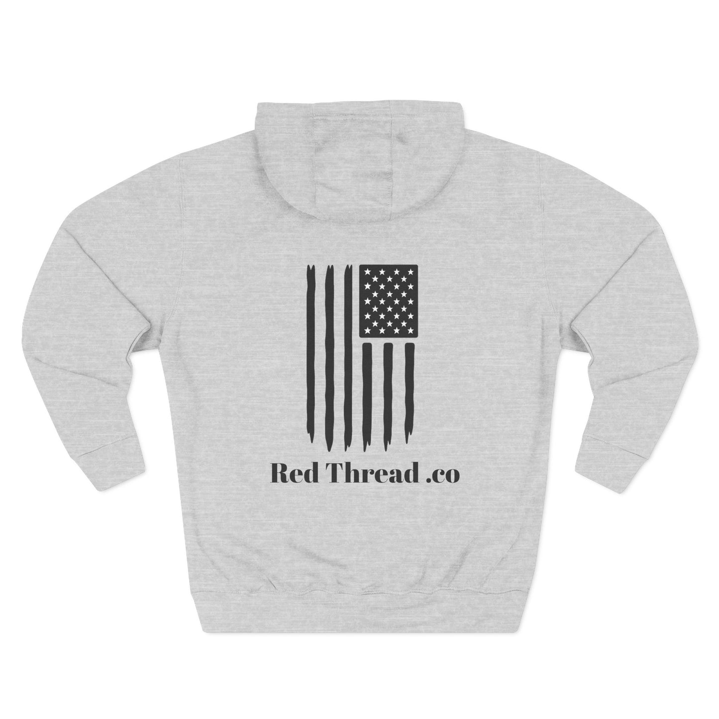 Patriotic Three-Panel Fleece Hoodie, American Flag Sweatshirt, Casual Wear for Veterans, Unisex Hoodie for Gifts, Fall Fashion Essential