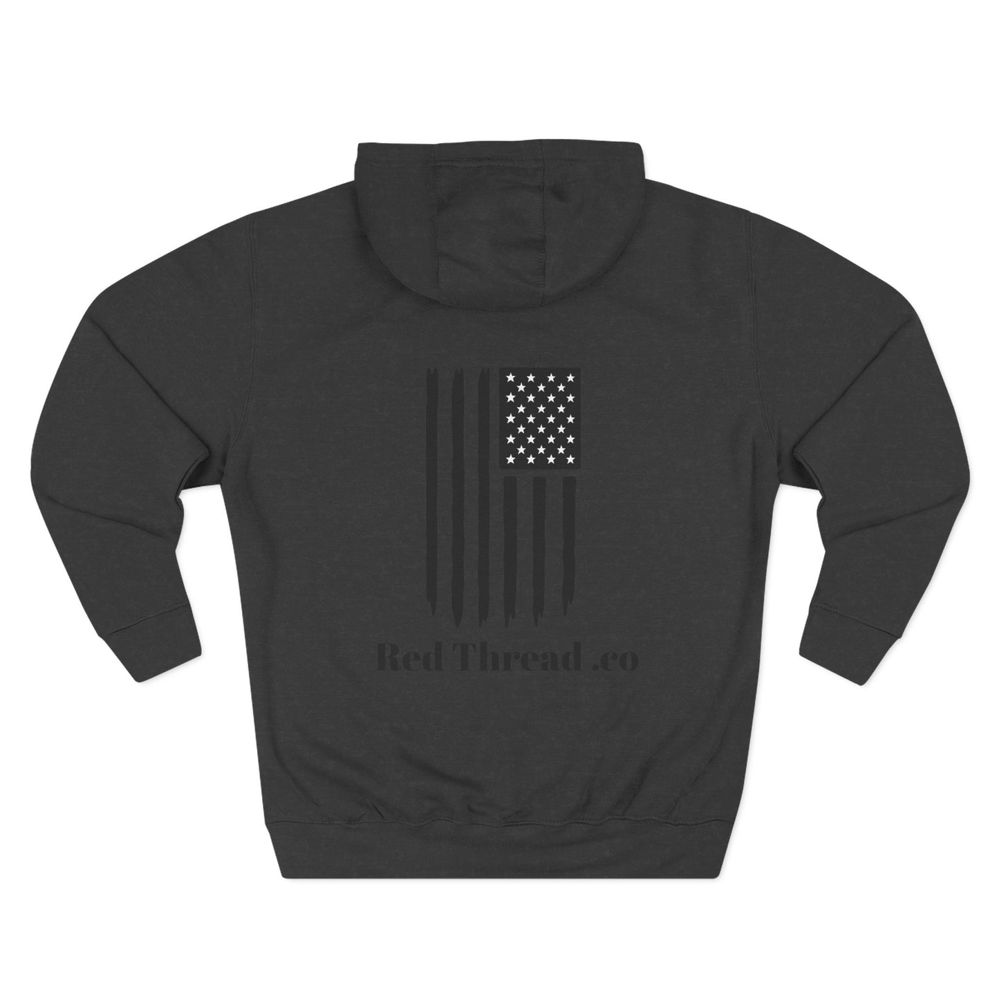 Patriotic Three-Panel Fleece Hoodie, American Flag Sweatshirt, Casual Wear for Veterans, Unisex Hoodie for Gifts, Fall Fashion Essential
