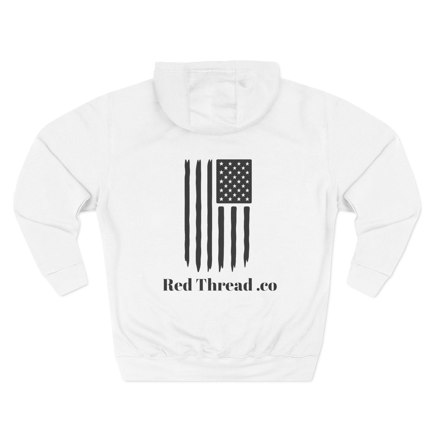 Patriotic Three-Panel Fleece Hoodie, American Flag Sweatshirt, Casual Wear for Veterans, Unisex Hoodie for Gifts, Fall Fashion Essential