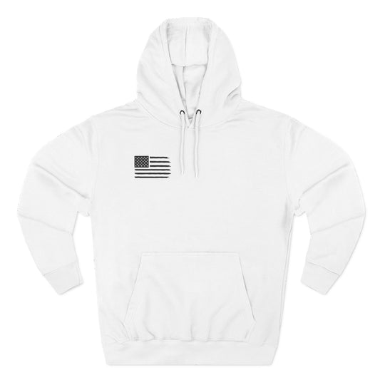 Patriotic Three-Panel Fleece Hoodie, American Flag Sweatshirt, Casual Wear for Veterans, Unisex Hoodie for Gifts, Fall Fashion Essential