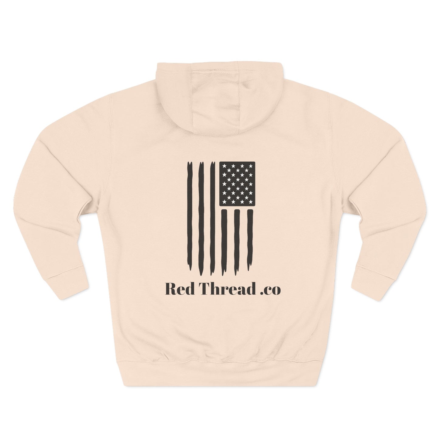 Patriotic Three-Panel Fleece Hoodie, American Flag Sweatshirt, Casual Wear for Veterans, Unisex Hoodie for Gifts, Fall Fashion Essential